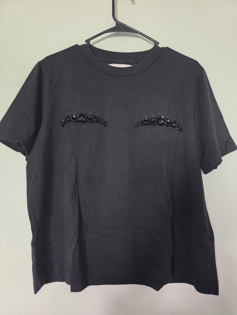 Simone Rocha X H&M Appliqued black Tshirt With Beads Size M